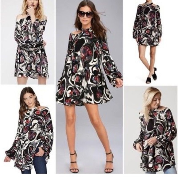 Free People Dresses & Skirts - Free People drift away cold shoulder, long sleeves, back keyhole